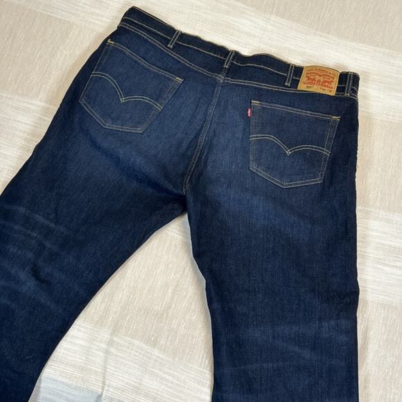 Levi's 505 Men's Jeans Sz 42x30 Regular Fit Dark Blue Wash Great Condition - Picture 3 of 8